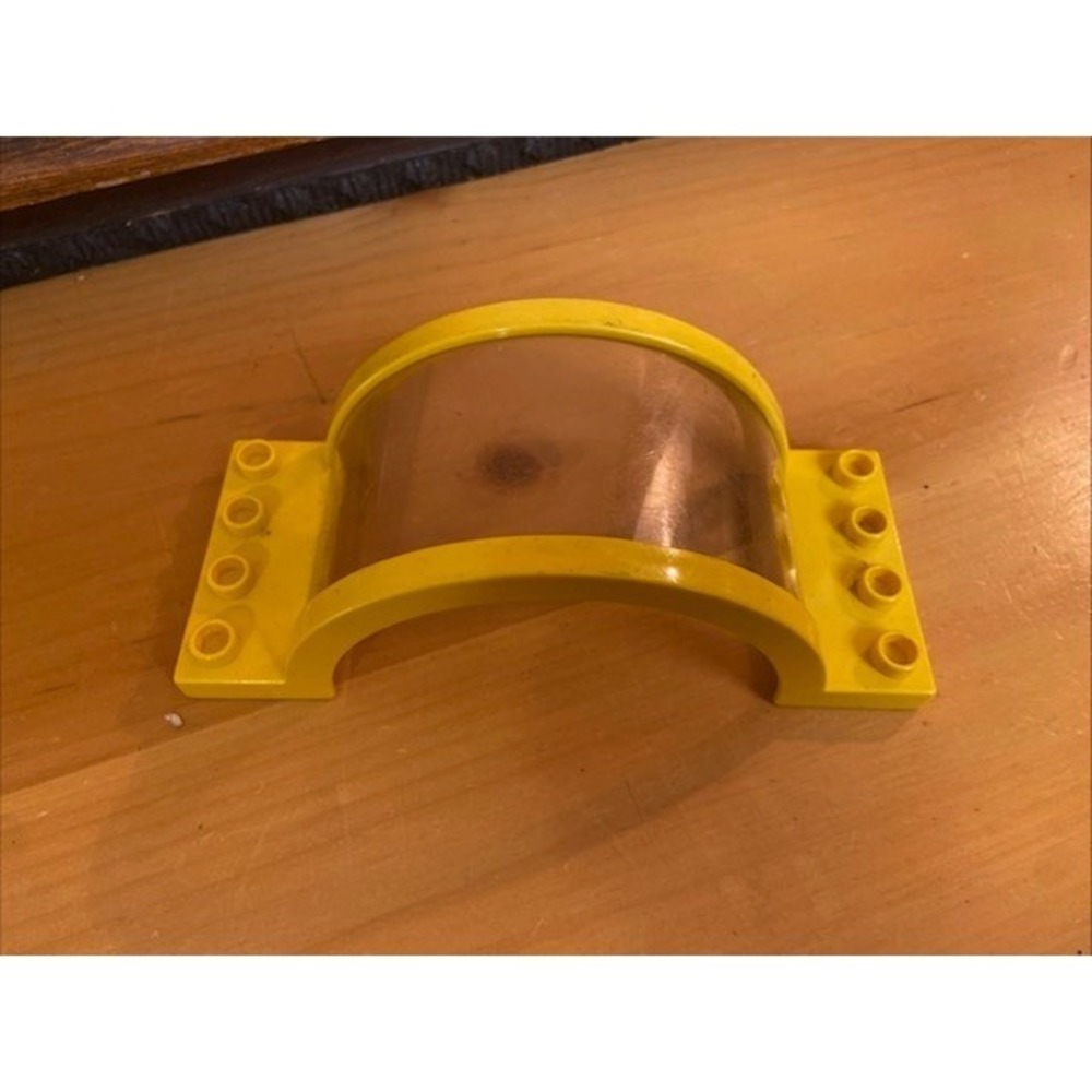 LEGO Duplo Vintage Yellow Bridge Tunnel Arched Canopy Clear Window Part 2 1x4